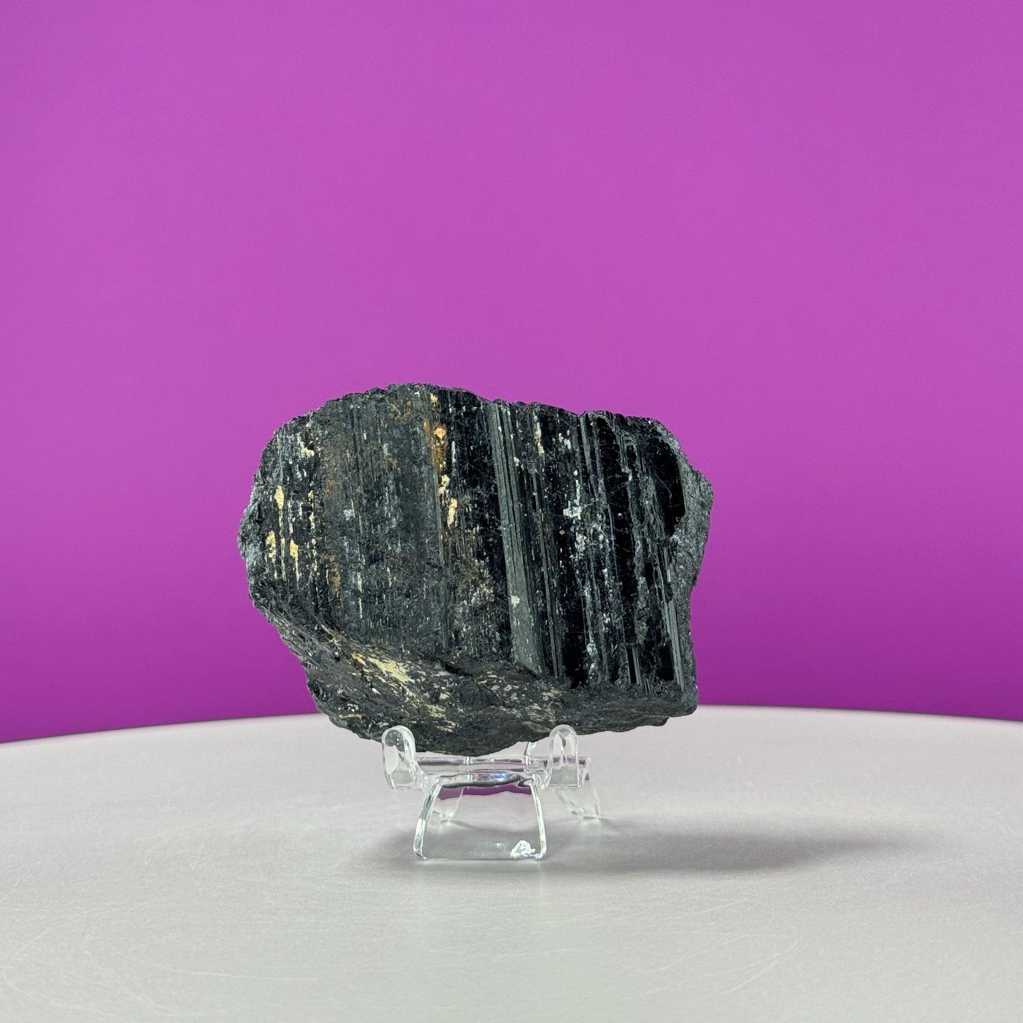 Black Tourmaline with Pyrite Stone (Includes Acrylic Stand)