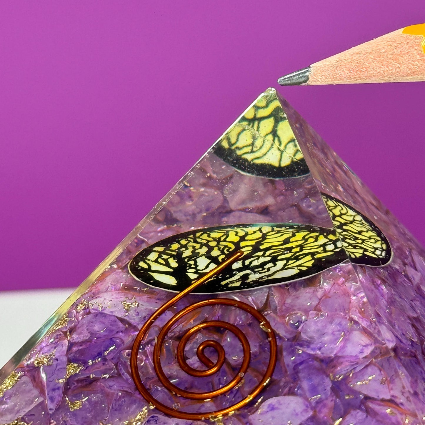 Amethyst Orgonite Pyramid, Akonis Misfit Crystal