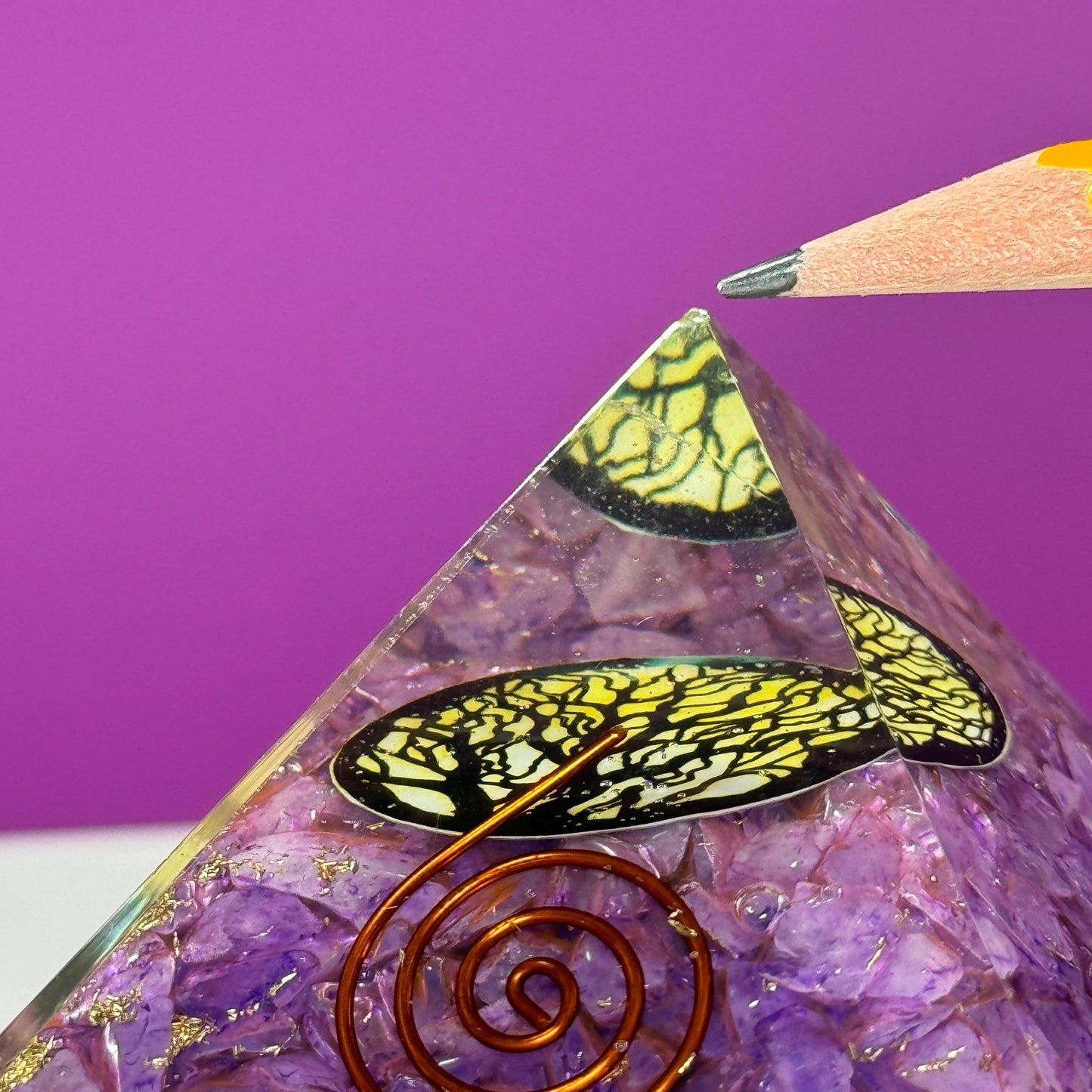 Amethyst Orgonite Pyramid, Akonis Misfit Crystal