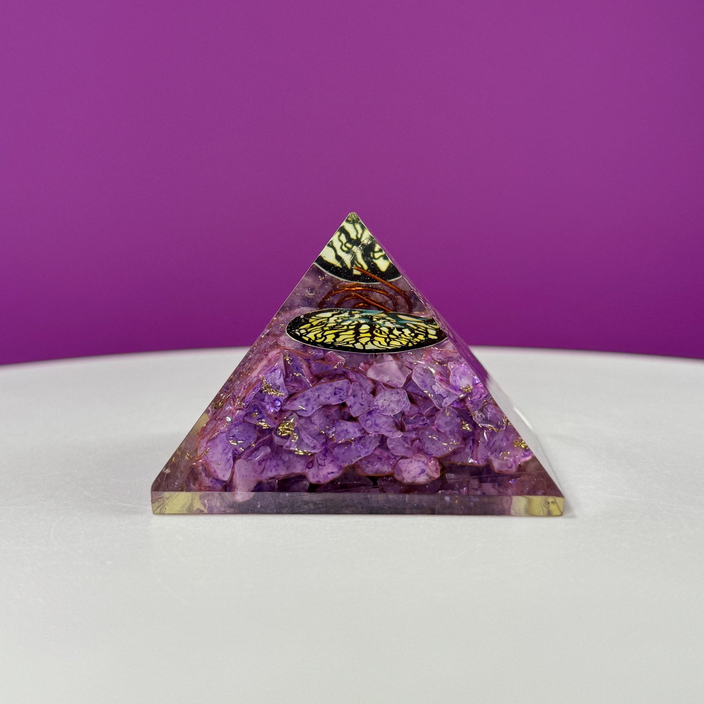 Amethyst Orgonite Pyramid, Akonis Misfit Crystal