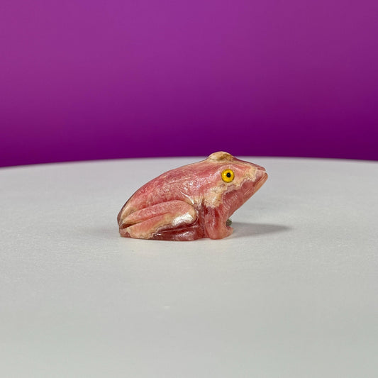 Rhodochrosite Mini Frog Carving