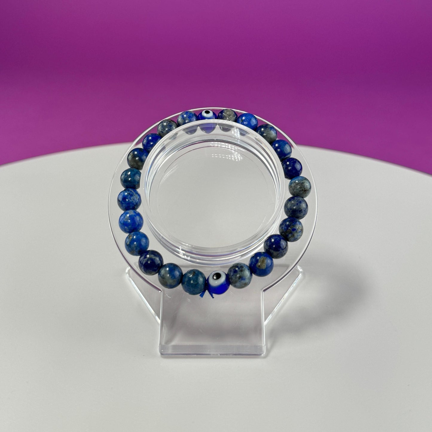 Lapis Lazuli Evil Eye Bracelet  8 Millimeter Beads - SAVE On Multiple Bracelets!!