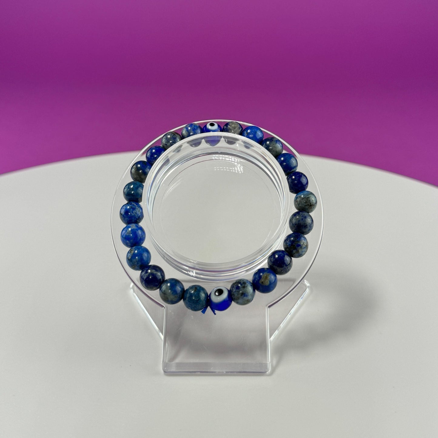 Lapis Lazuli Evil Eye Bracelet  8 Millimeter Beads - SAVE On Multiple Bracelets!!