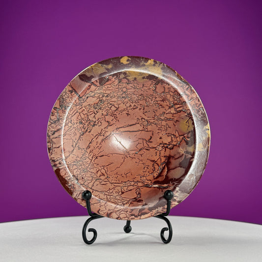 Mookaite Jasper Bowl (Australia) (Includes Black Metal Stand)