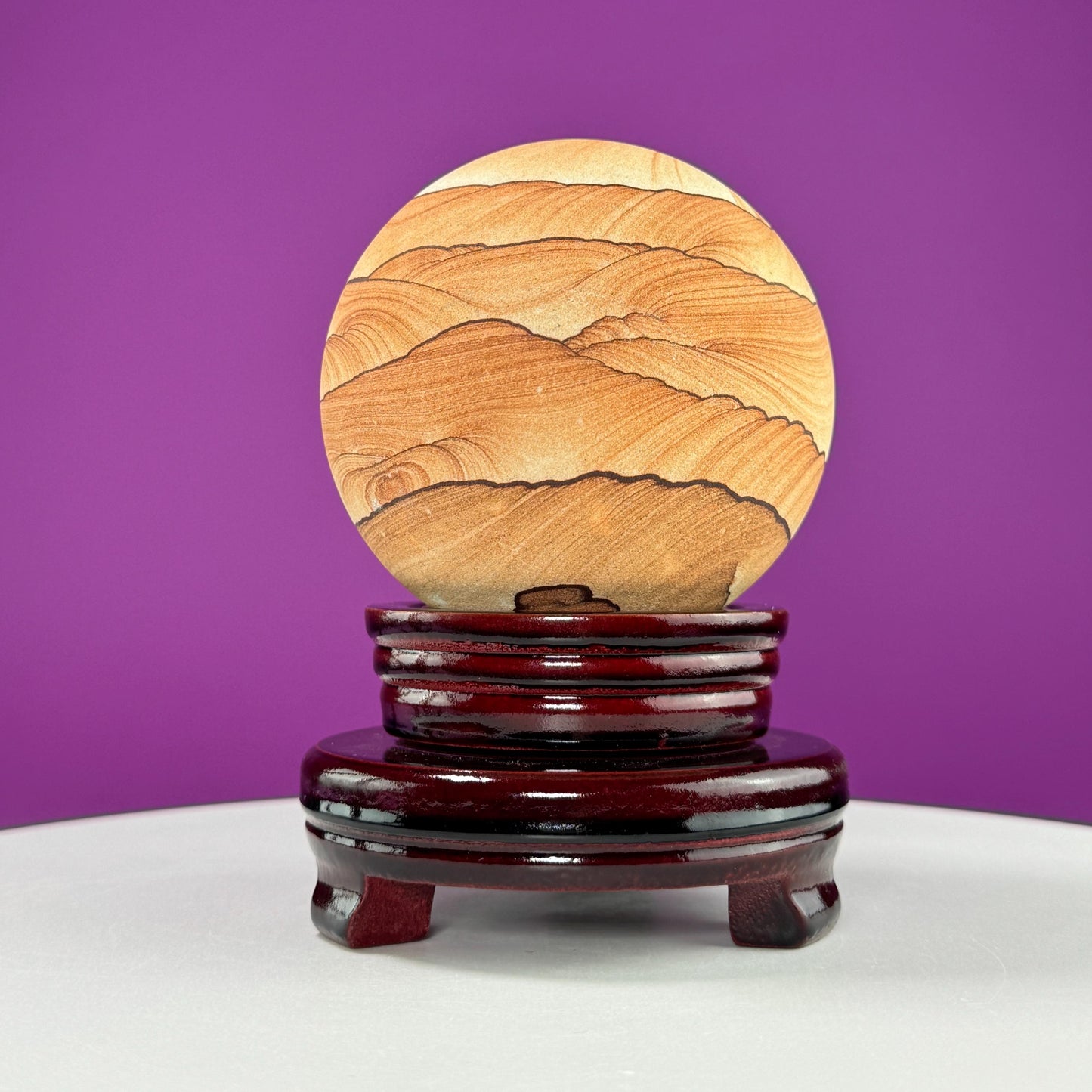 Sandstone Sphere (Utah) (Includes Spinning Wood Stand)