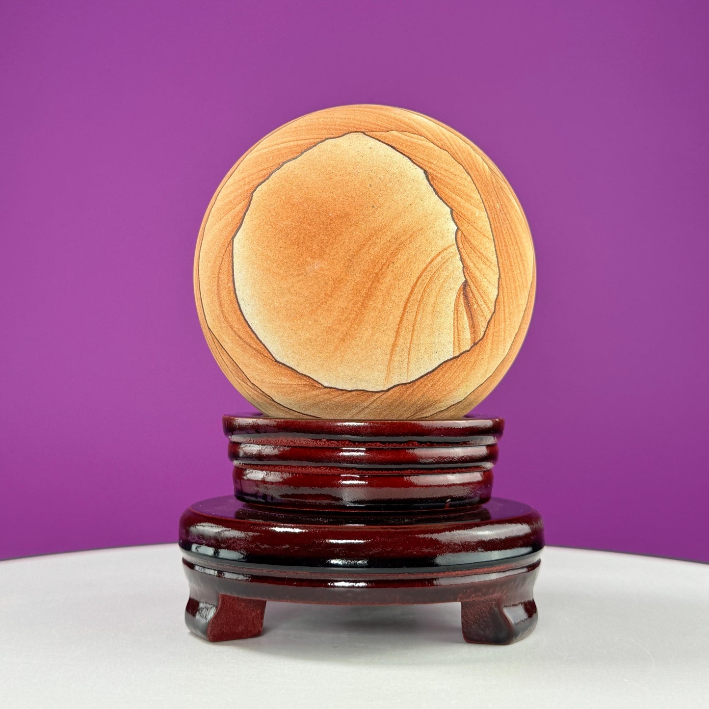 Sandstone Sphere (Utah) (Includes Spinning Wood Stand)