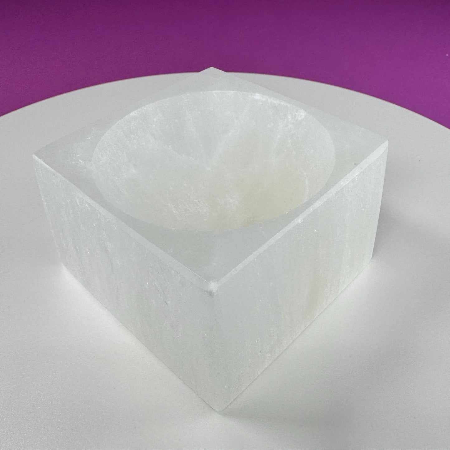 Selenite (AKA Satin Spar) Charging Bowl Cube