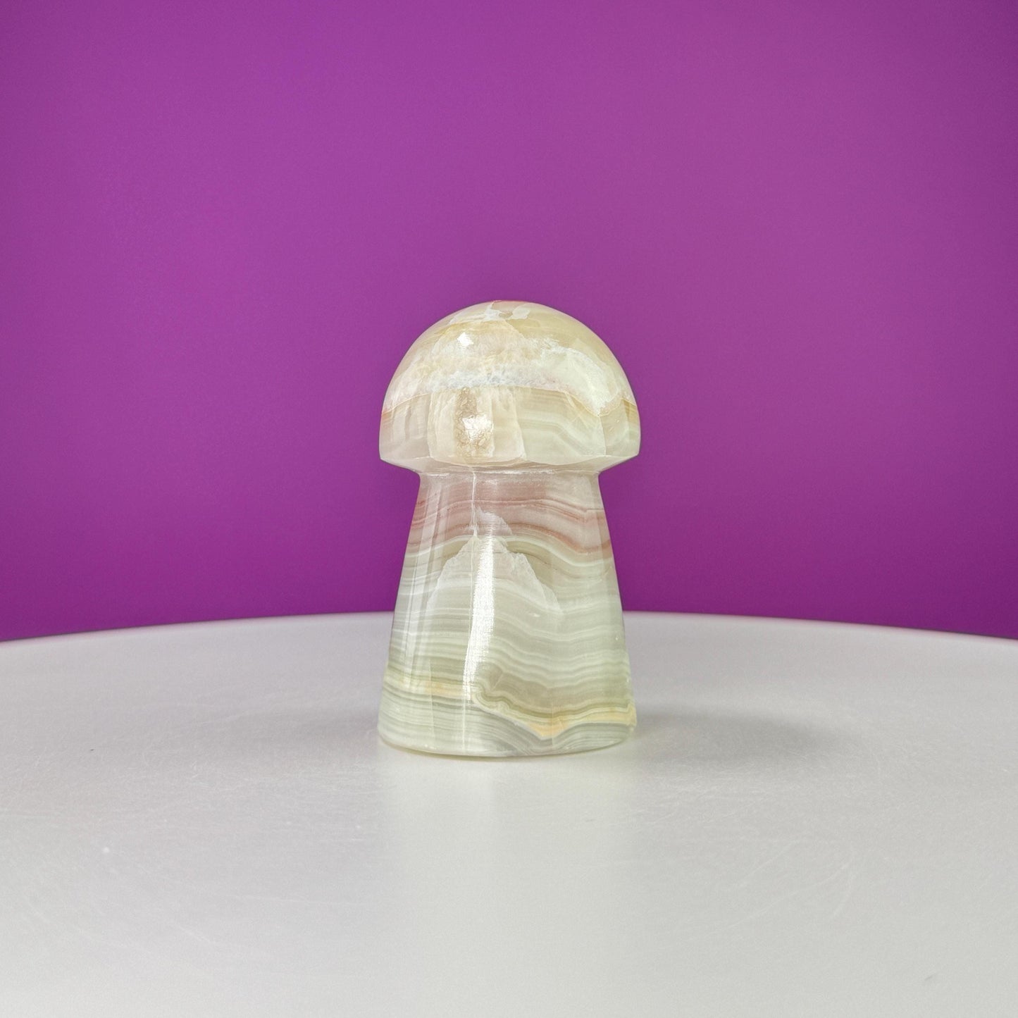 Banded Calcite/Aragonite Mushroom Carving