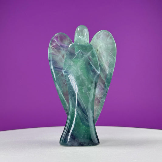 Fluorite Angel Carving