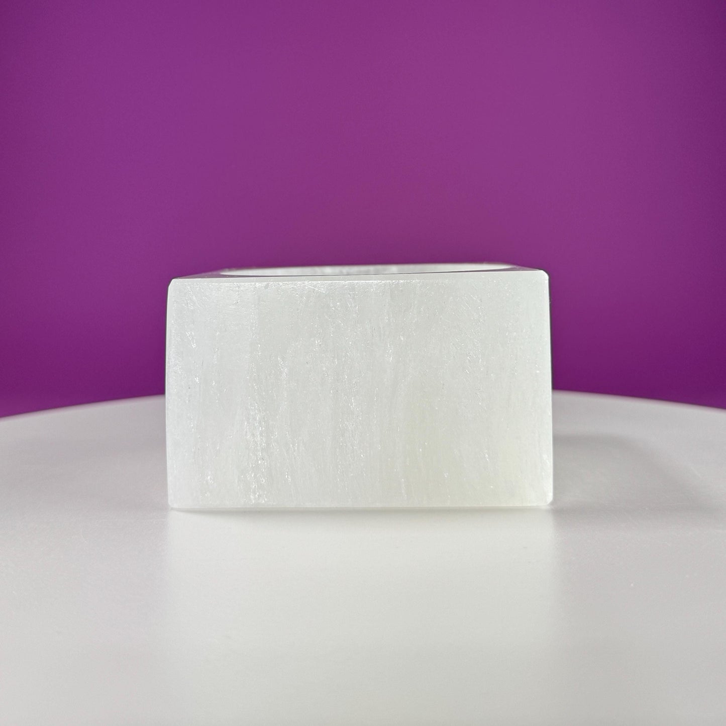 Selenite (AKA Satin Spar) Charging Bowl Cube