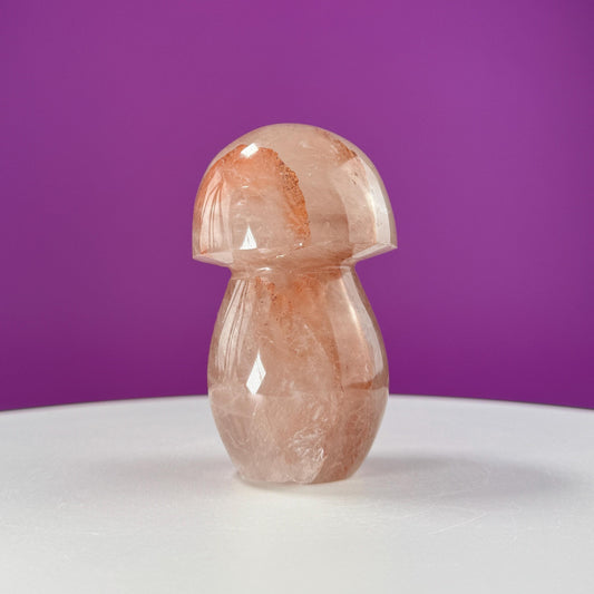 Red Hematoid Quartz Mushroom Carving