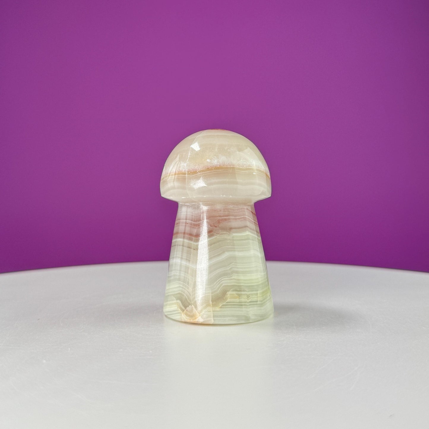 Banded Calcite/Aragonite Mushroom Carving