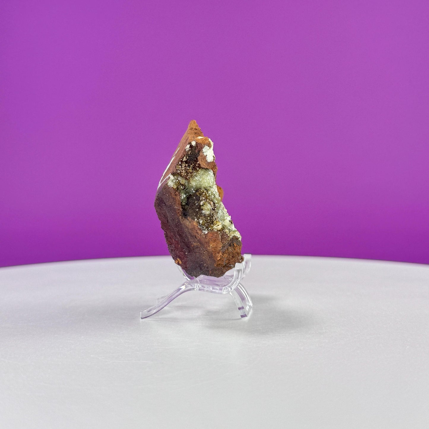 Adamite Specimen on Matrix (Mexico) (Includes Acrylic Stand)