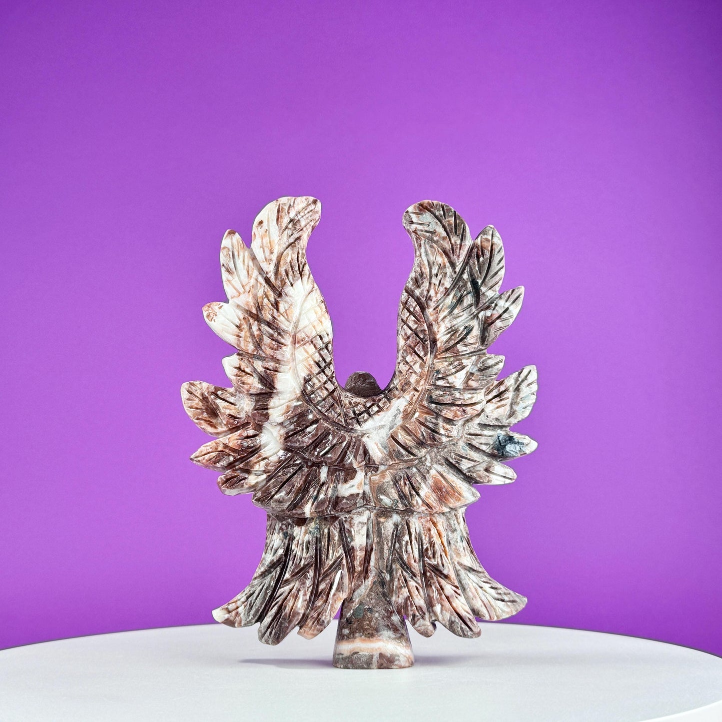 Chocolate Calcite Angel Carving