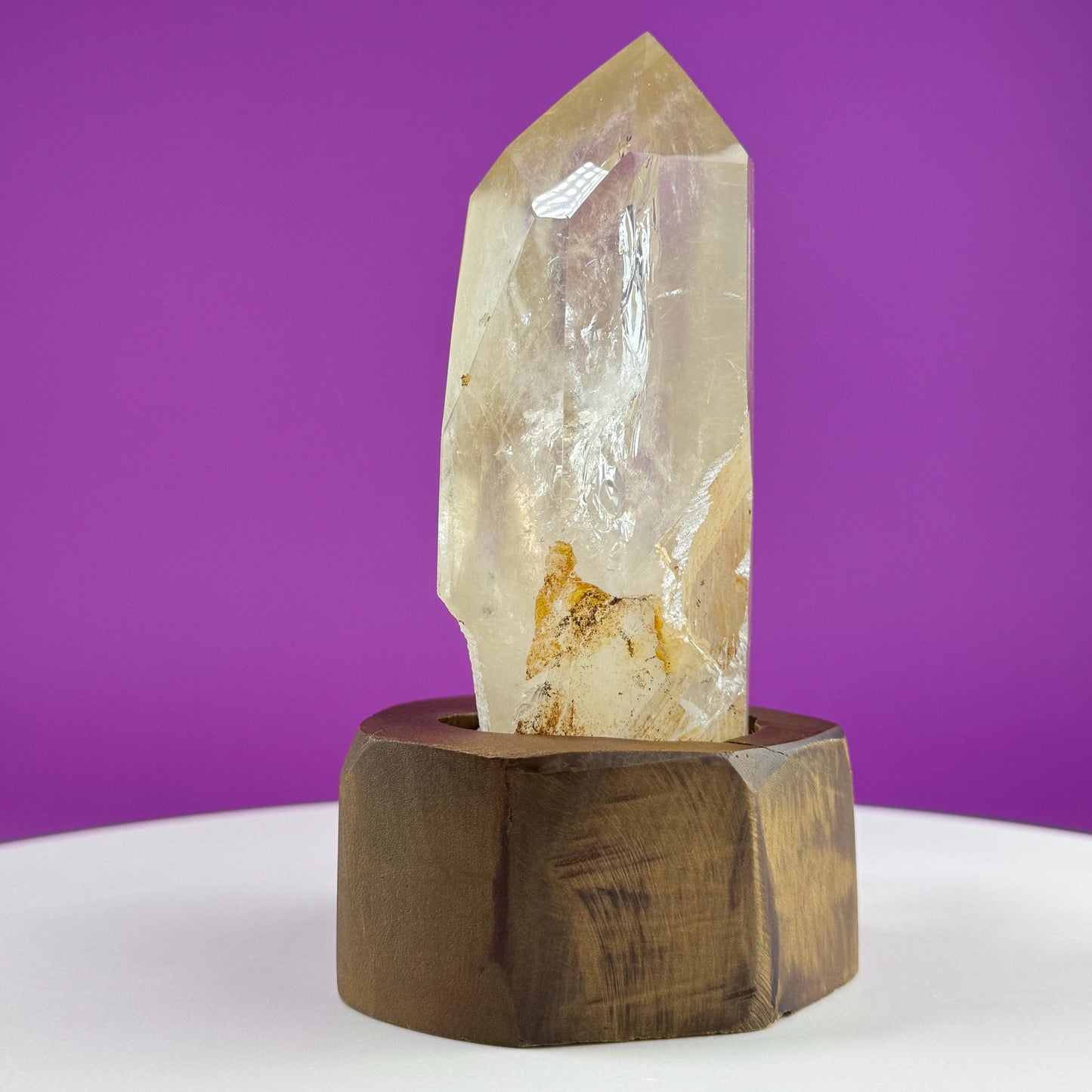 Quartz Double Point Cluster (Includes Custom Wood Stand)