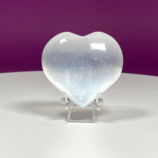 Selenite Heart Carving, Selenite Pocket Stone