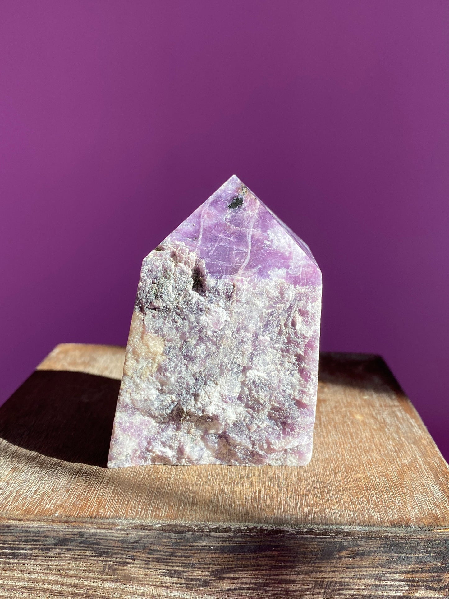 Lepidolite Point, Natural Lepidolite with Polished Point