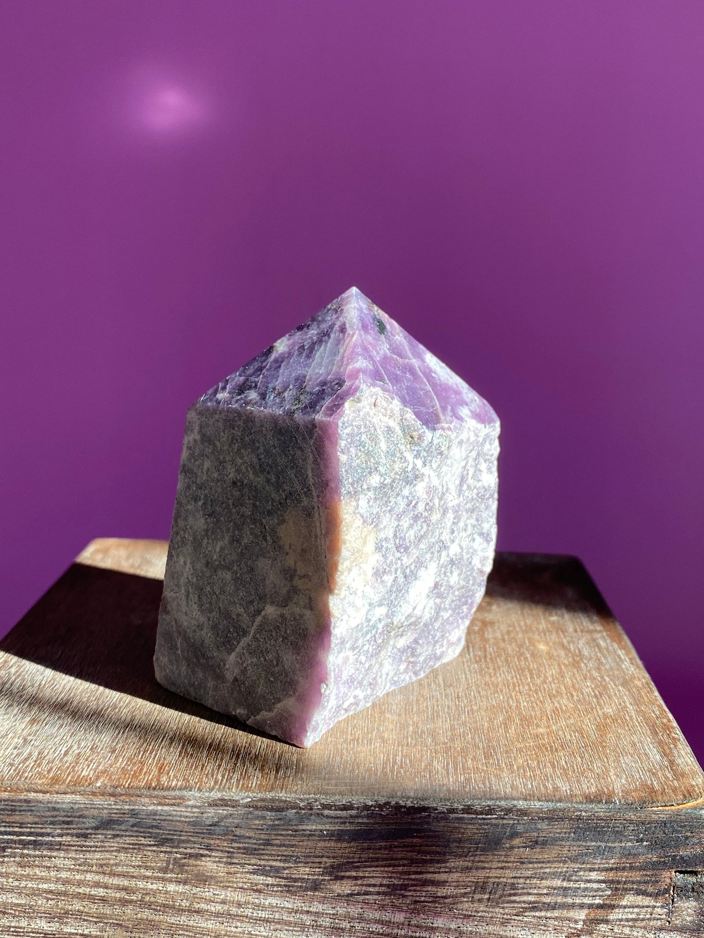 Lepidolite Point, Natural Lepidolite with Polished Point