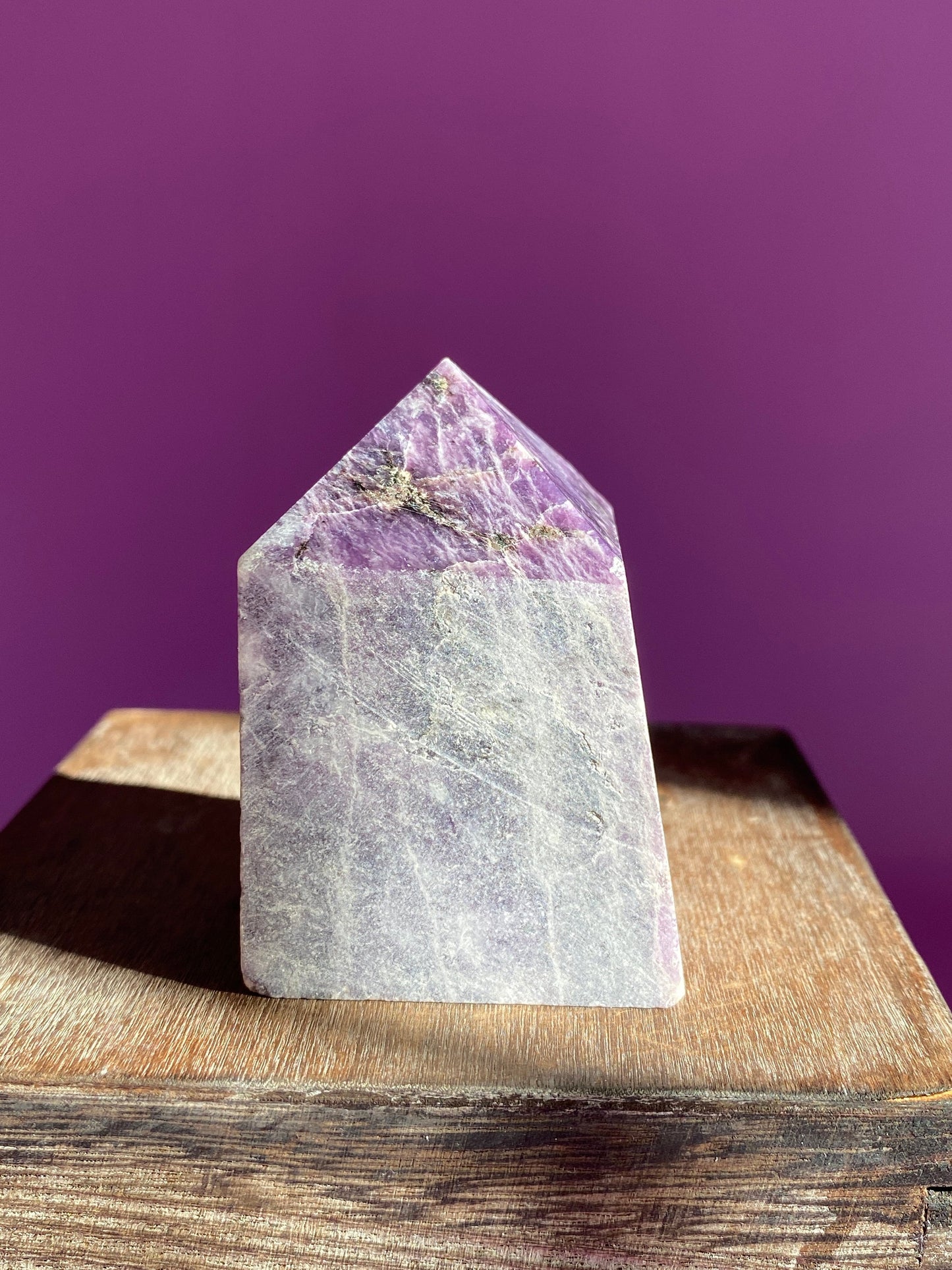 Lepidolite Point, Natural Lepidolite with Polished Point