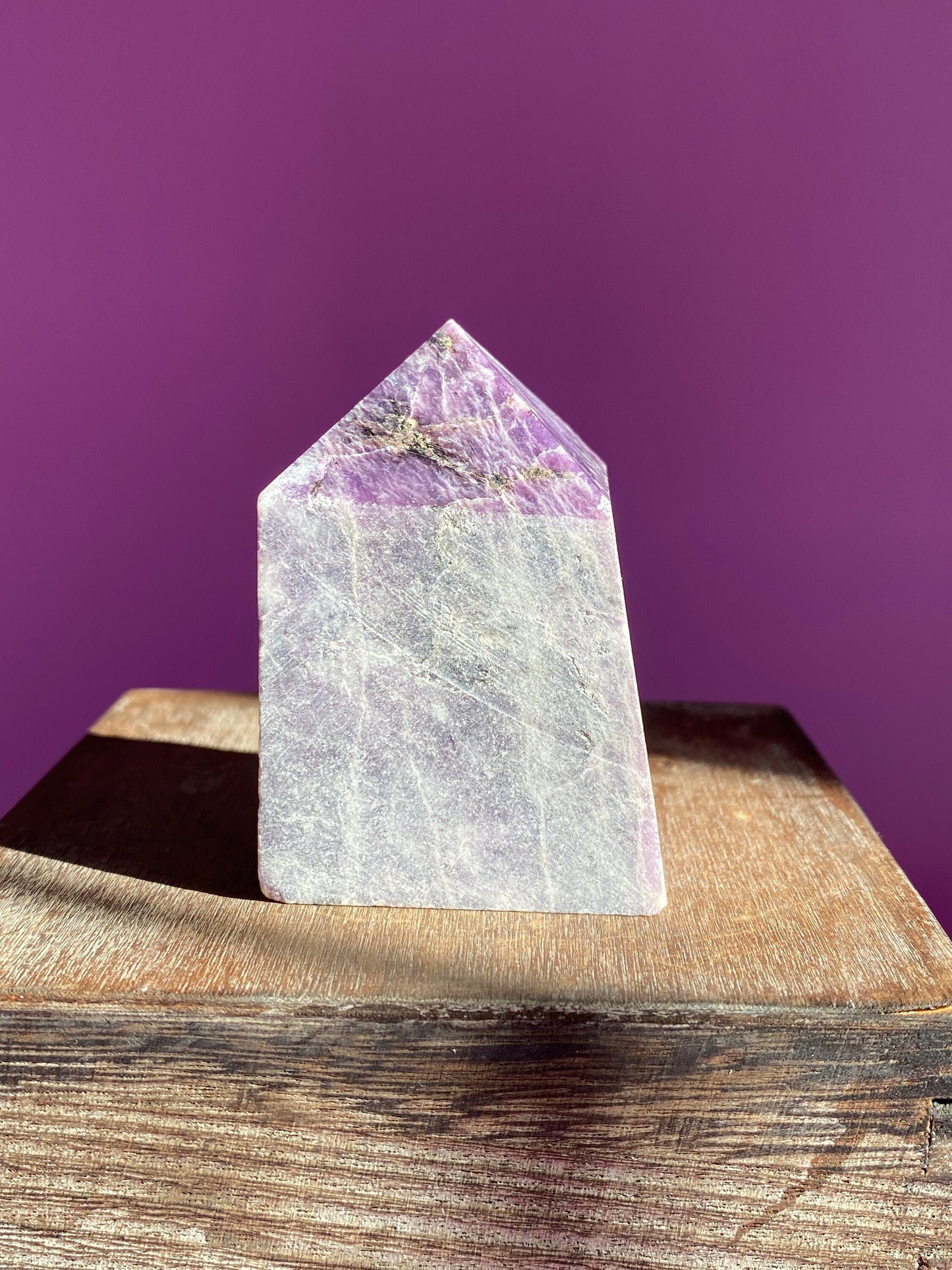 Lepidolite Point, Natural Lepidolite with Polished Point