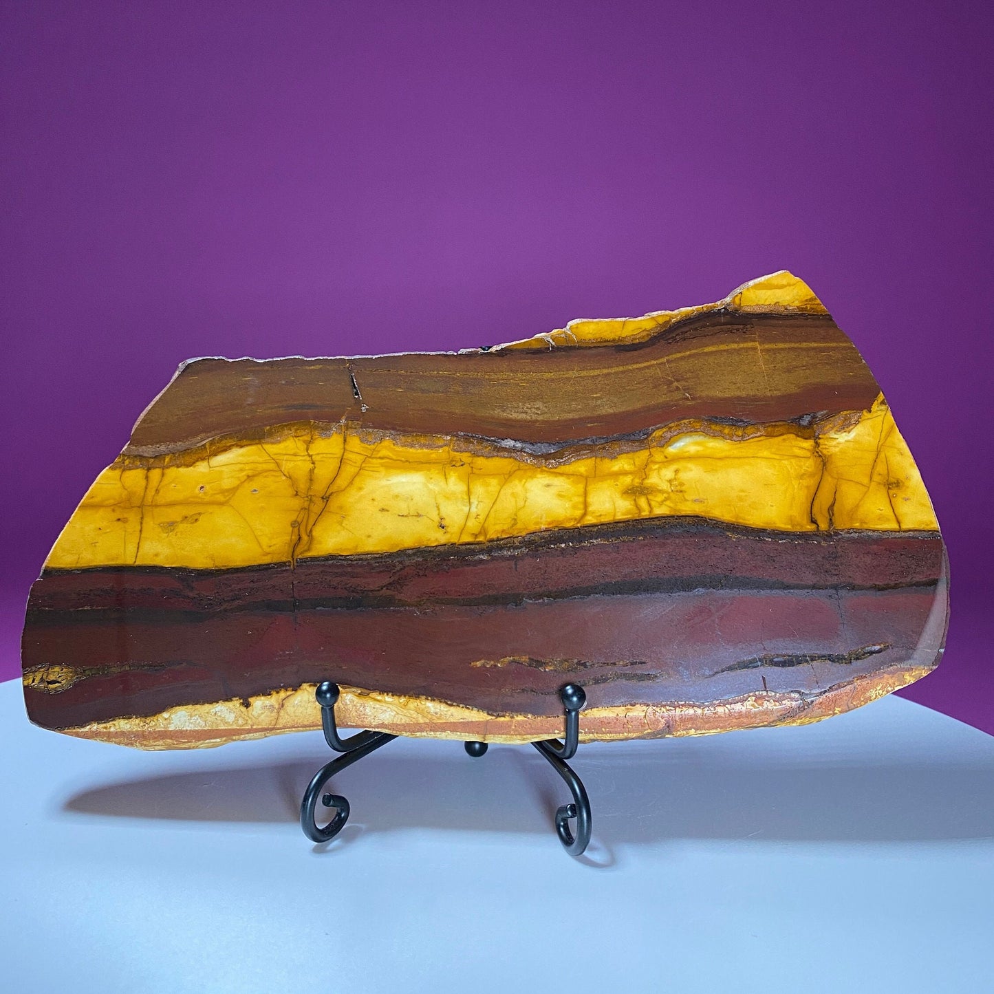 Sunset Jasper Slab (Australia)-Includes Black Metal Stand