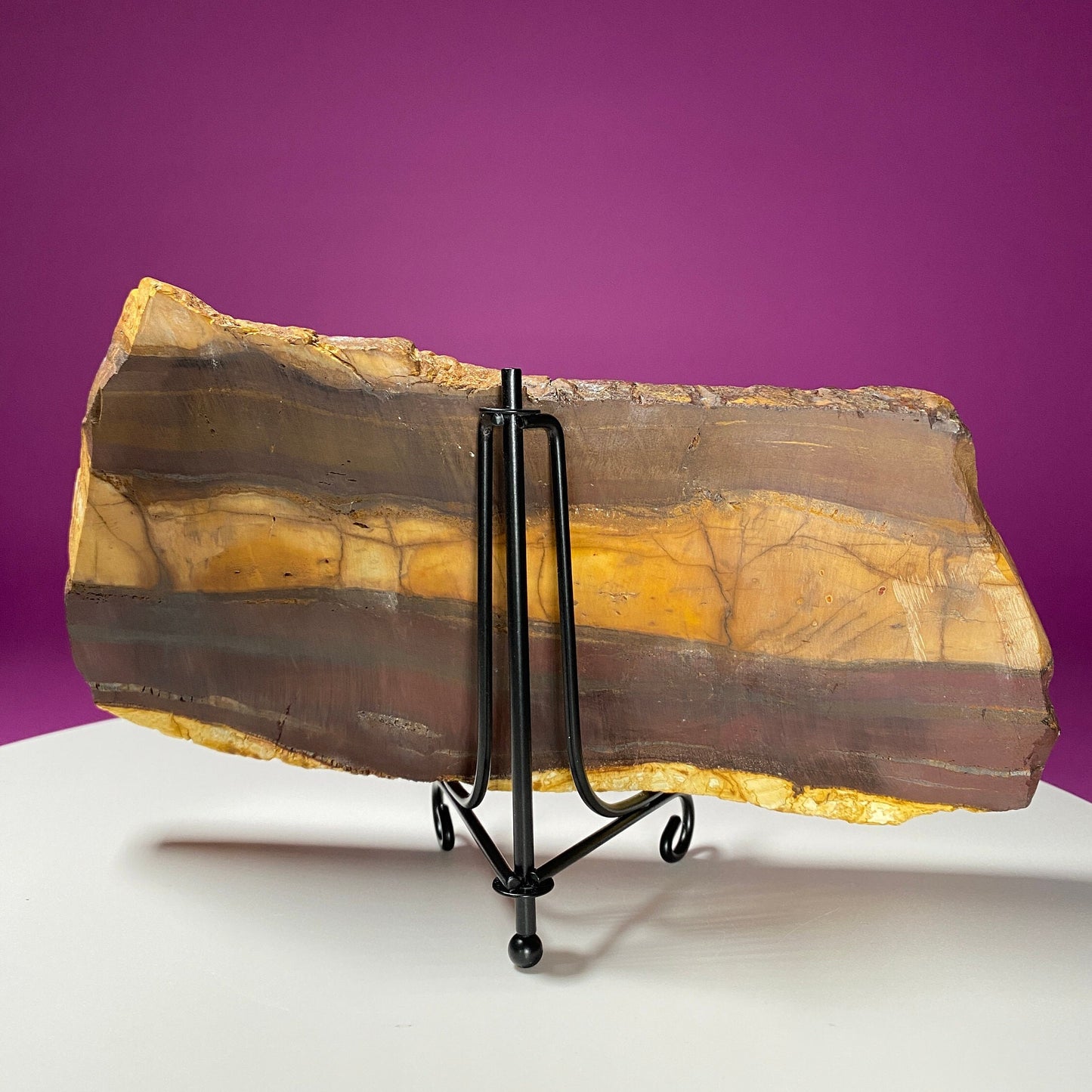 Sunset Jasper Slab (Australia)-Includes Black Metal Stand