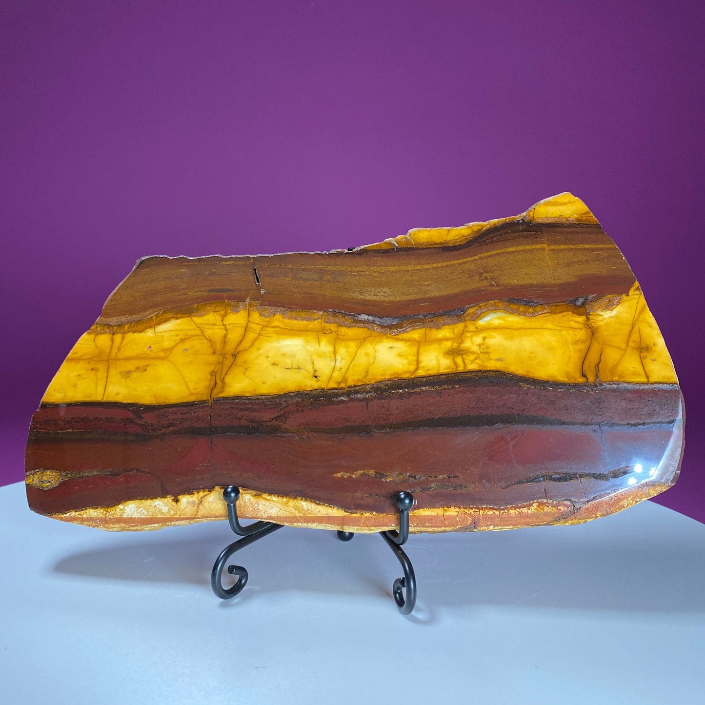 Sunset Jasper Slab (Australia)-Includes Black Metal Stand