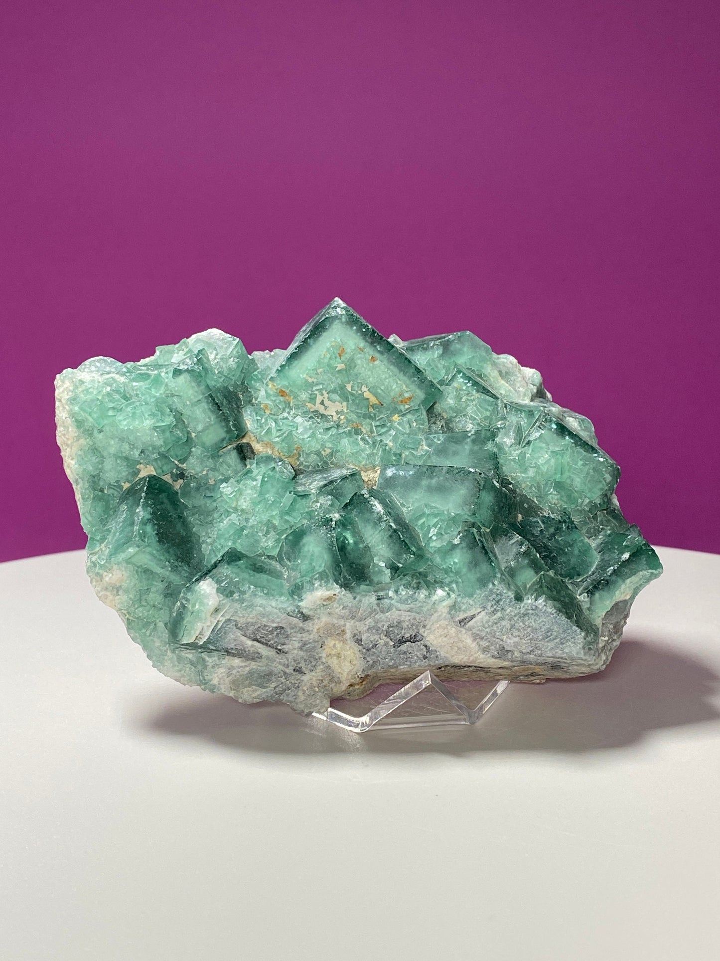 Green Fluorite Cluster (Includes Acrylic Stand)