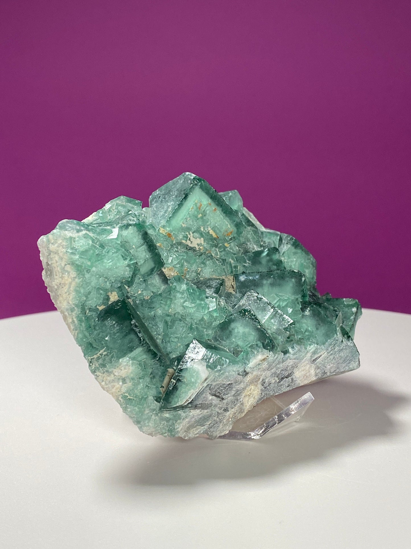 Green Fluorite Cluster (Includes Acrylic Stand)