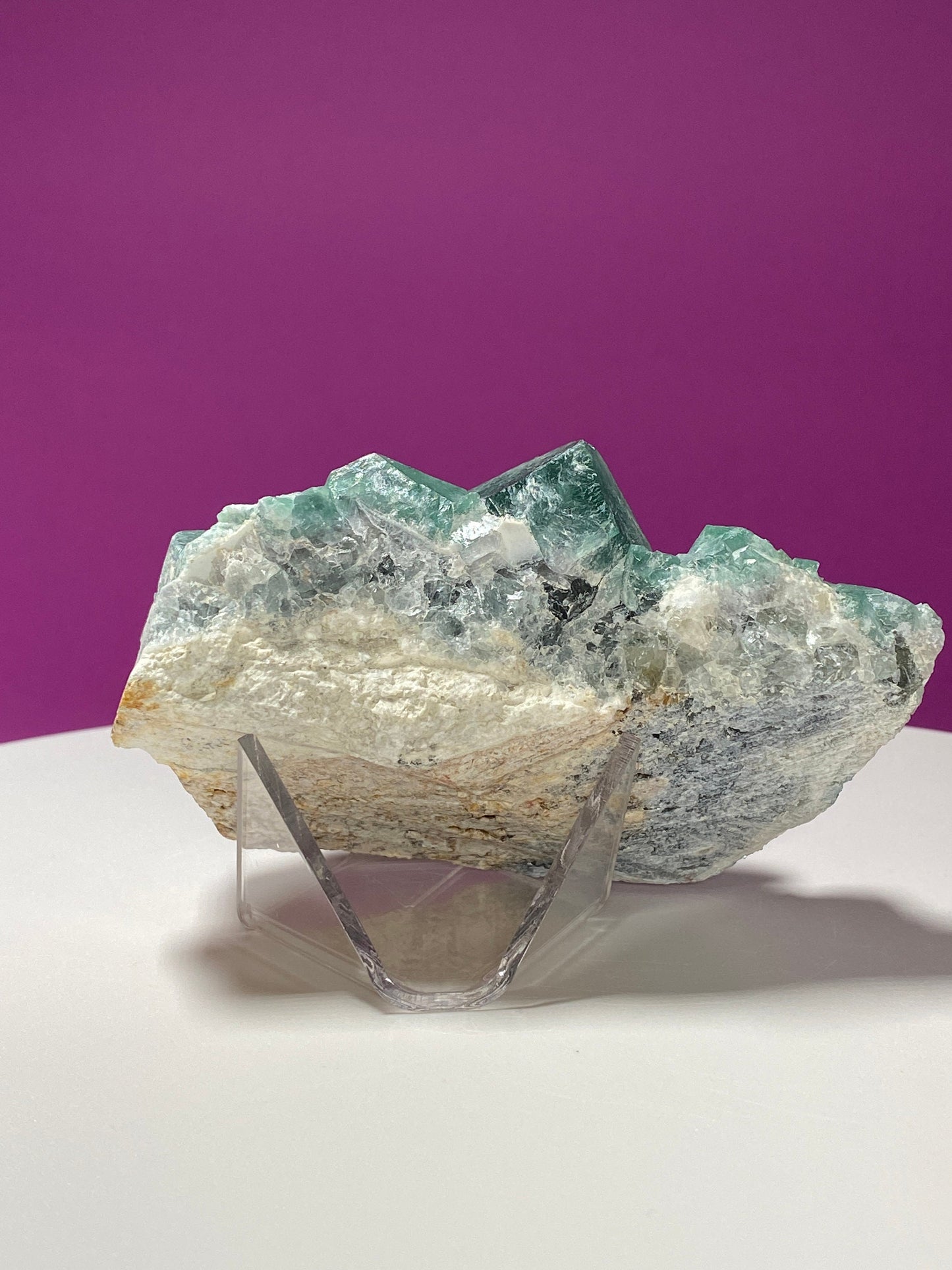 Green Fluorite Cluster (Includes Acrylic Stand)