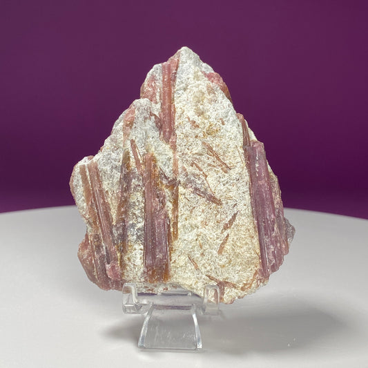 Pink Tourmaline Specimen (Includes Acrylic Stand)