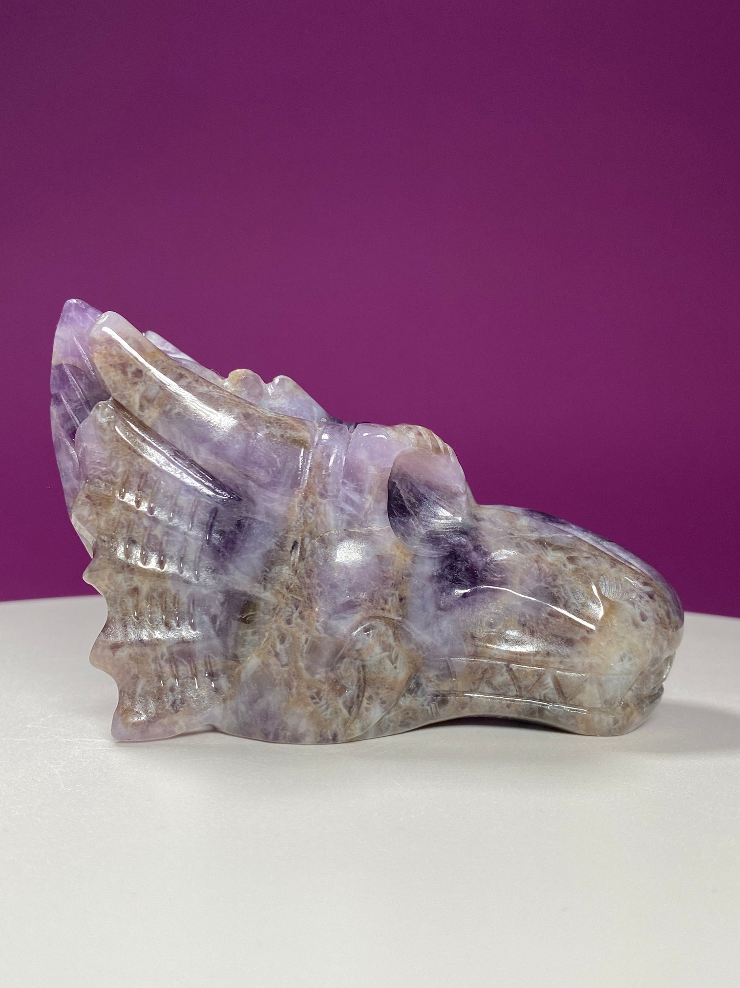 Dream Amethyst Dragon Carving