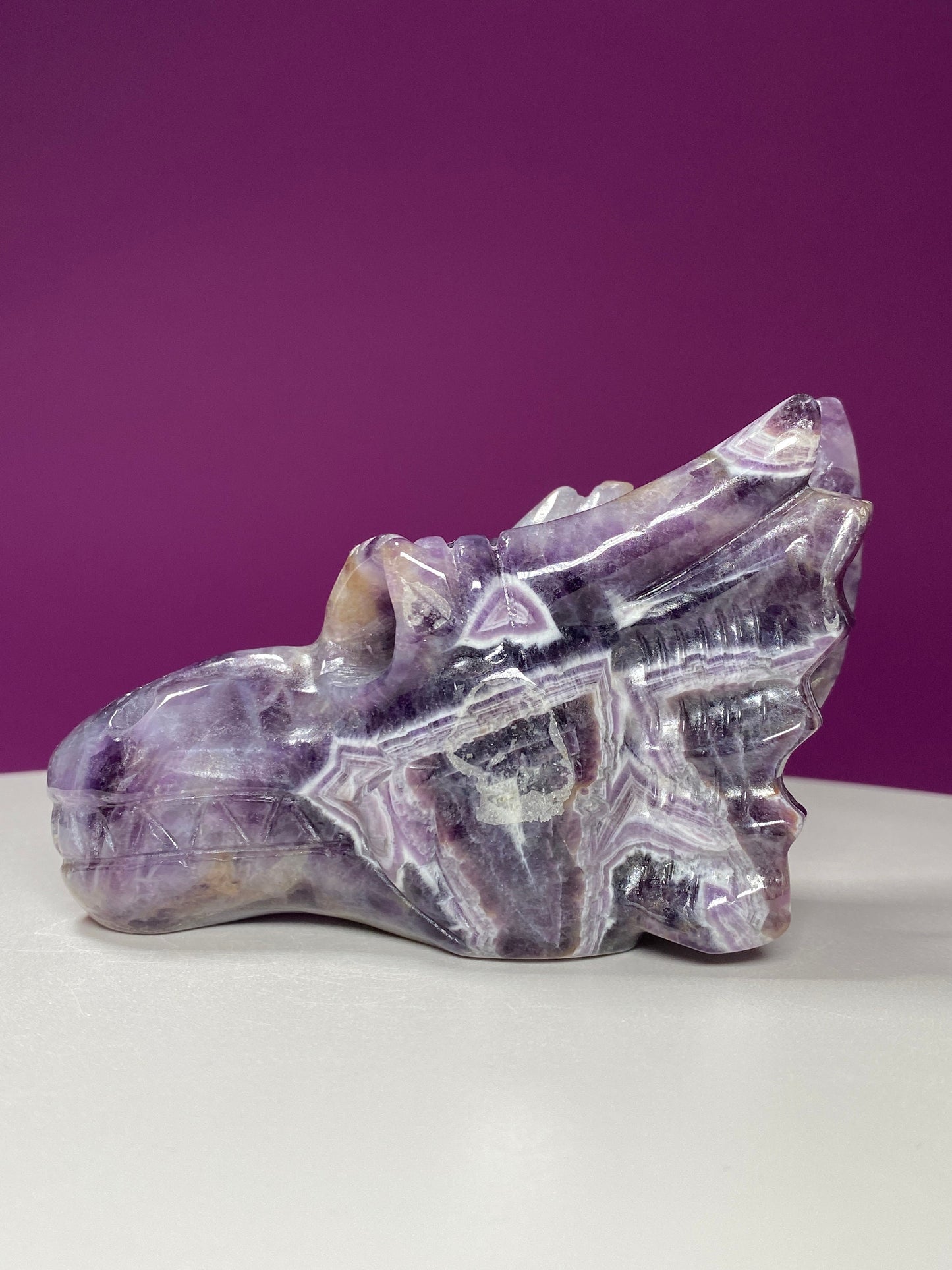 Dream Amethyst Dragon Carving