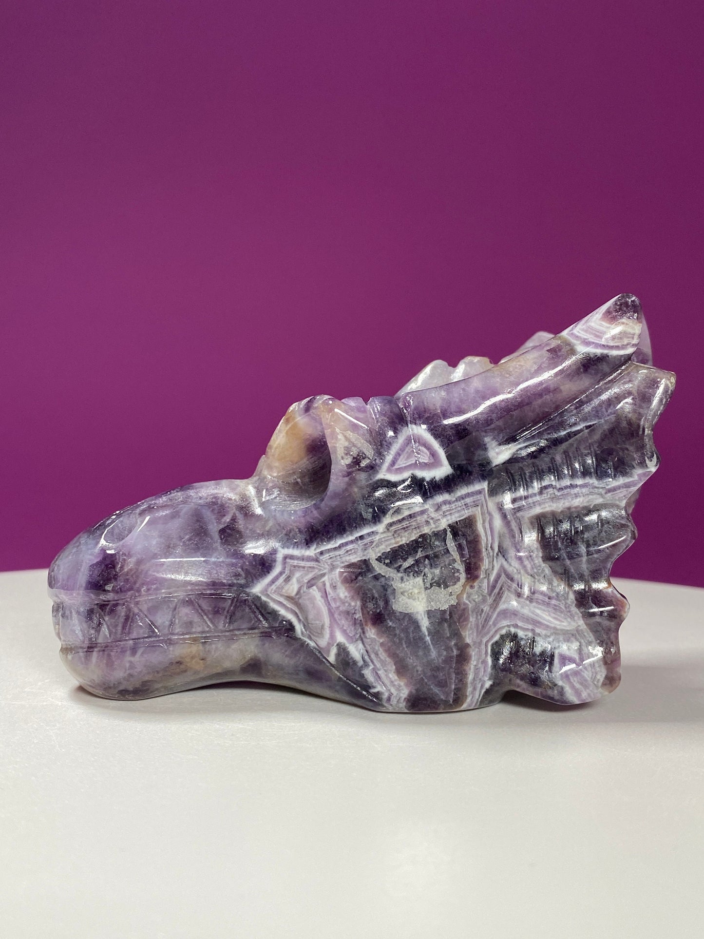 Dream Amethyst Dragon Carving