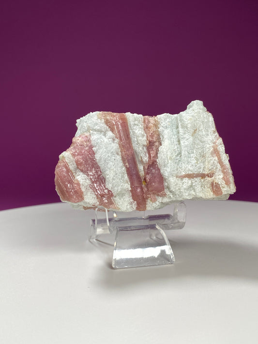 Pink Tourmaline Specimen (Includes Acrylic Stand)