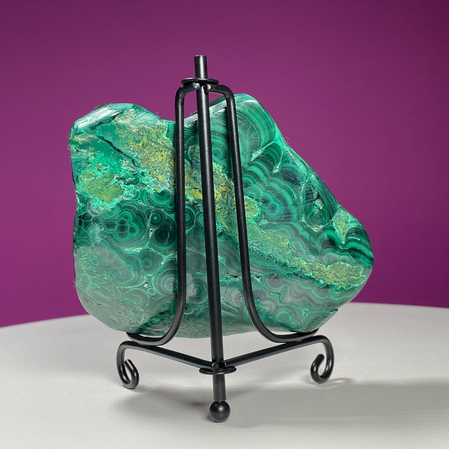 Malachite Free Form (Includes Black Metal Stand)