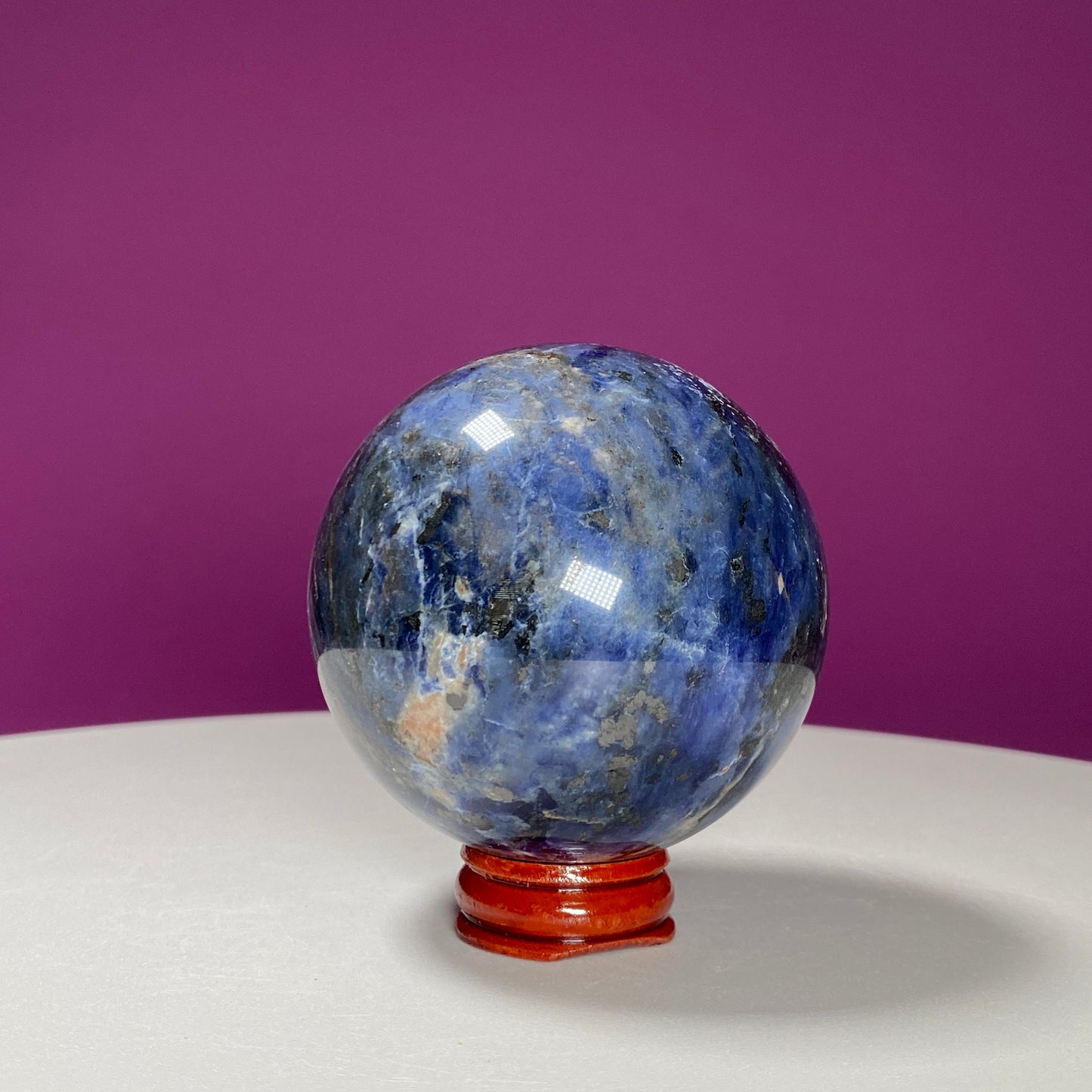 Sodalite Sphere (Includes Wood Stand)