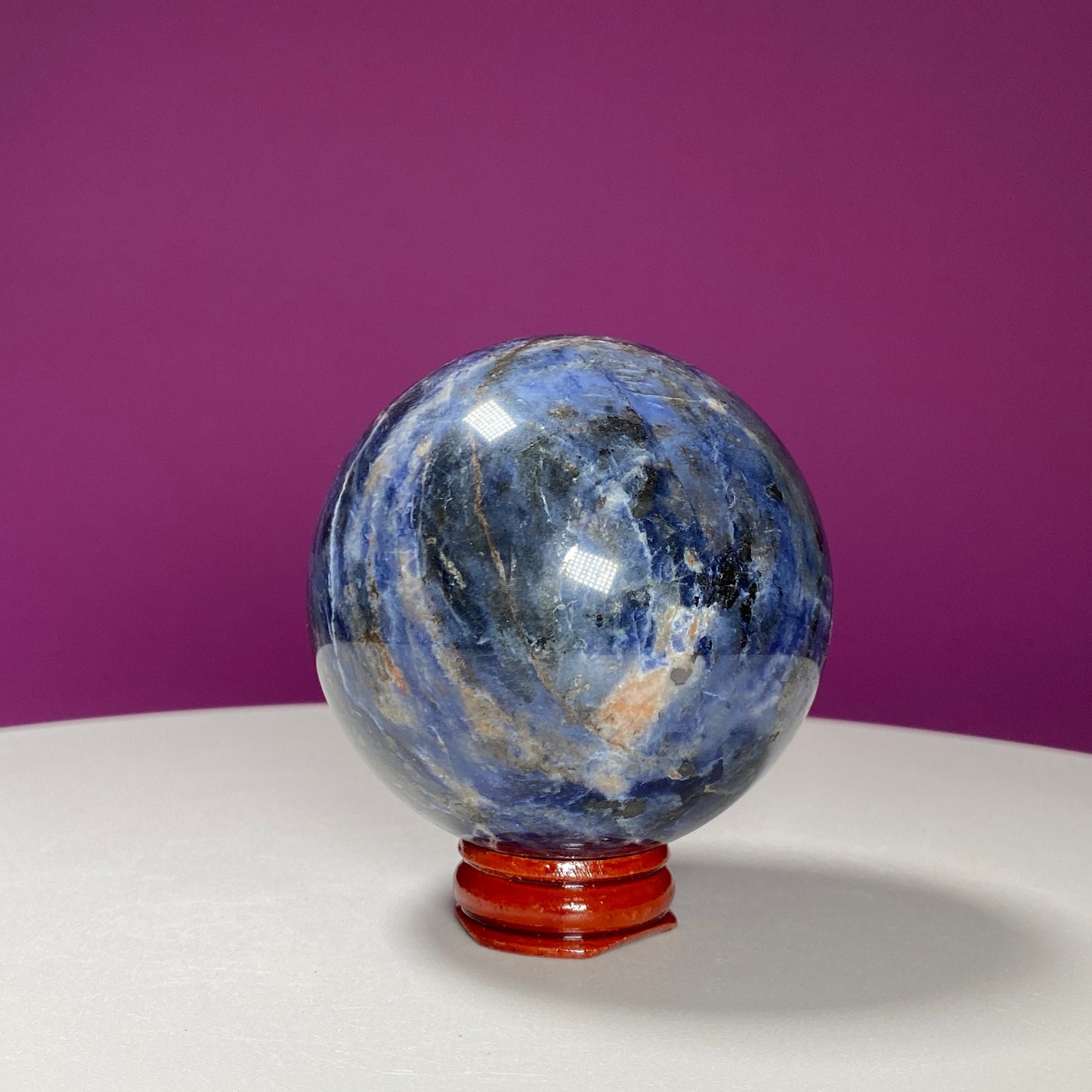 Sodalite Sphere (Includes Wood Stand)