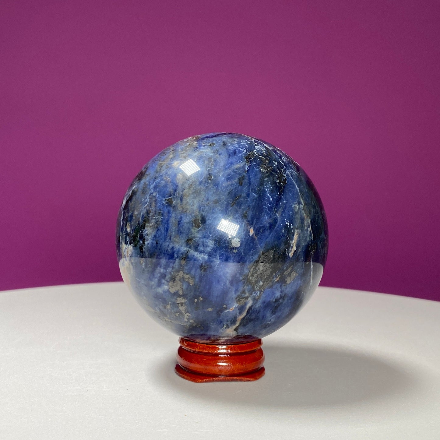 Sodalite Sphere (Includes Wood Stand)