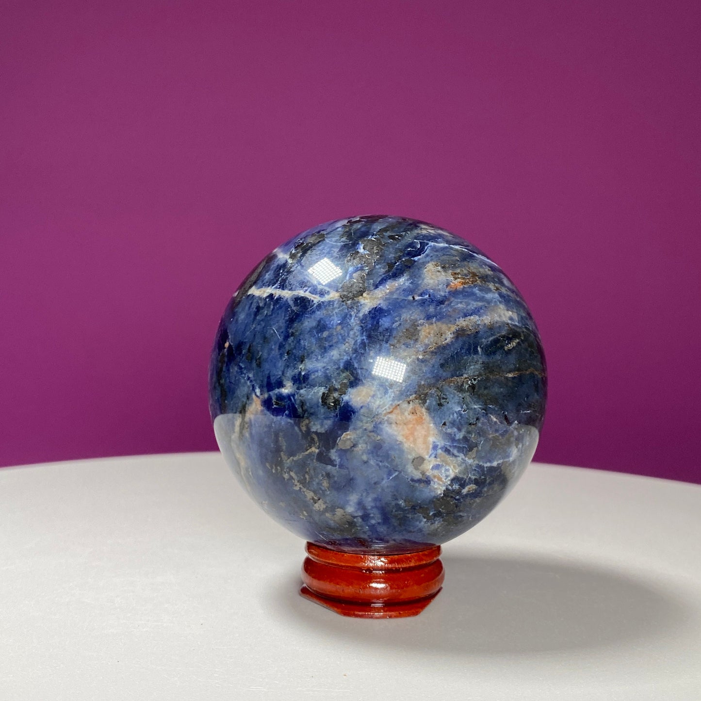 Sodalite Sphere (Includes Wood Stand)