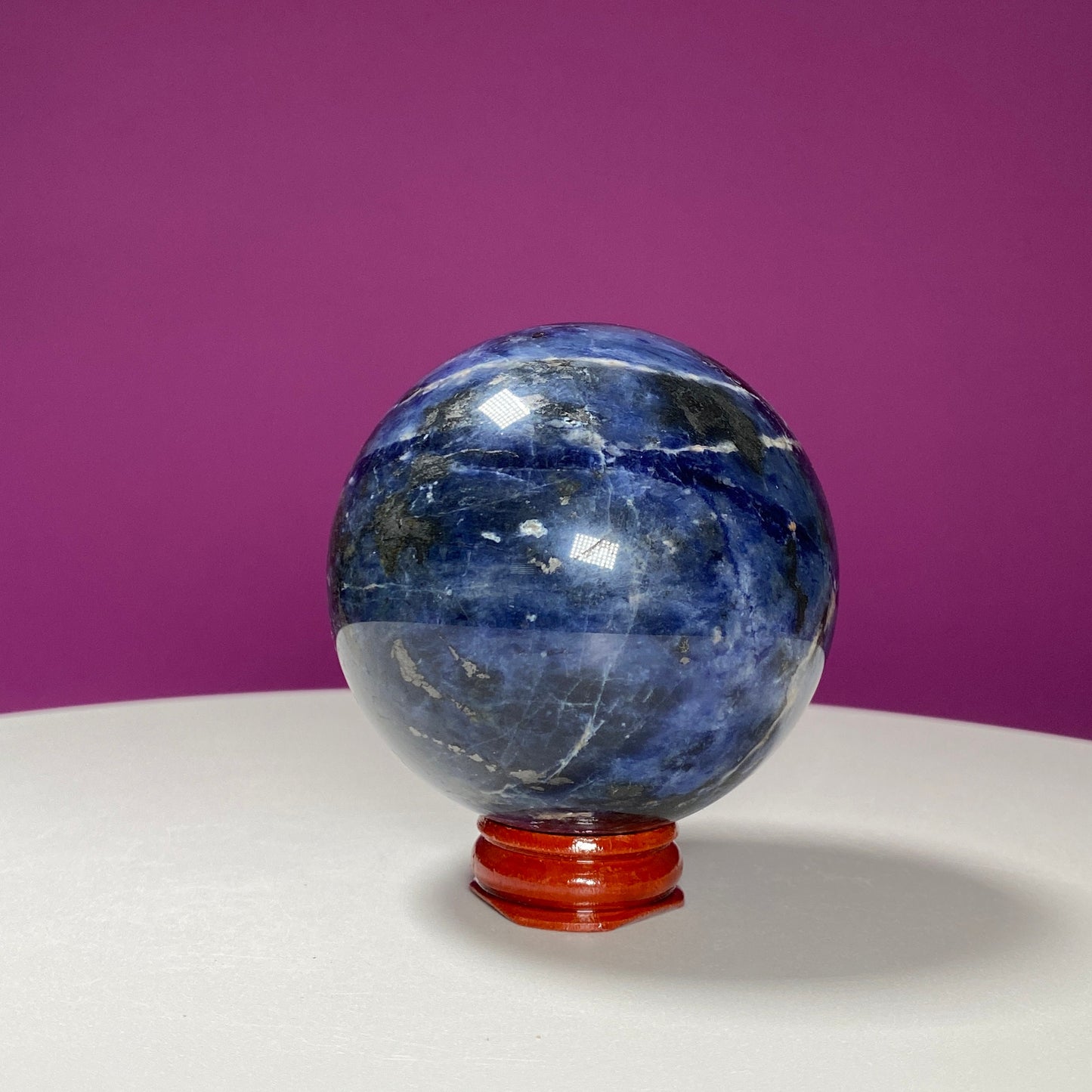 Sodalite Sphere (Includes Wood Stand)