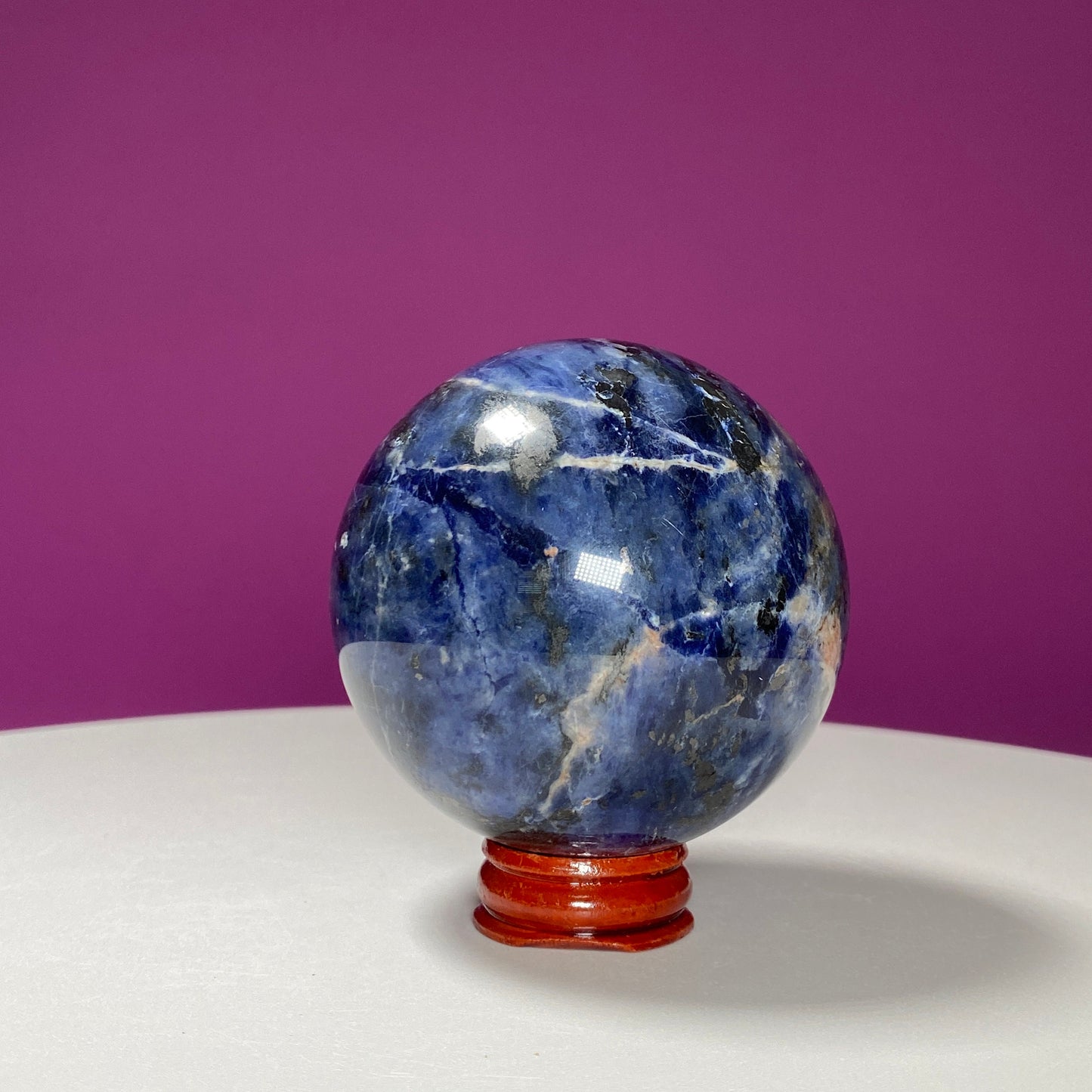 Sodalite Sphere (Includes Wood Stand)