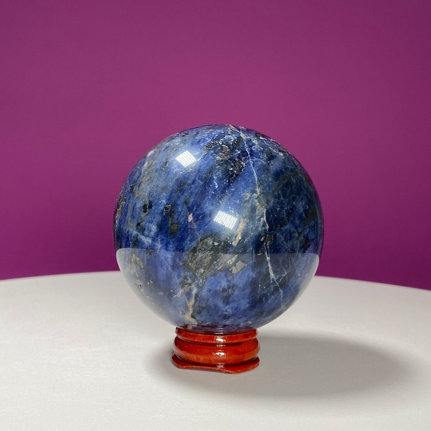 Sodalite Sphere (Includes Wood Stand)