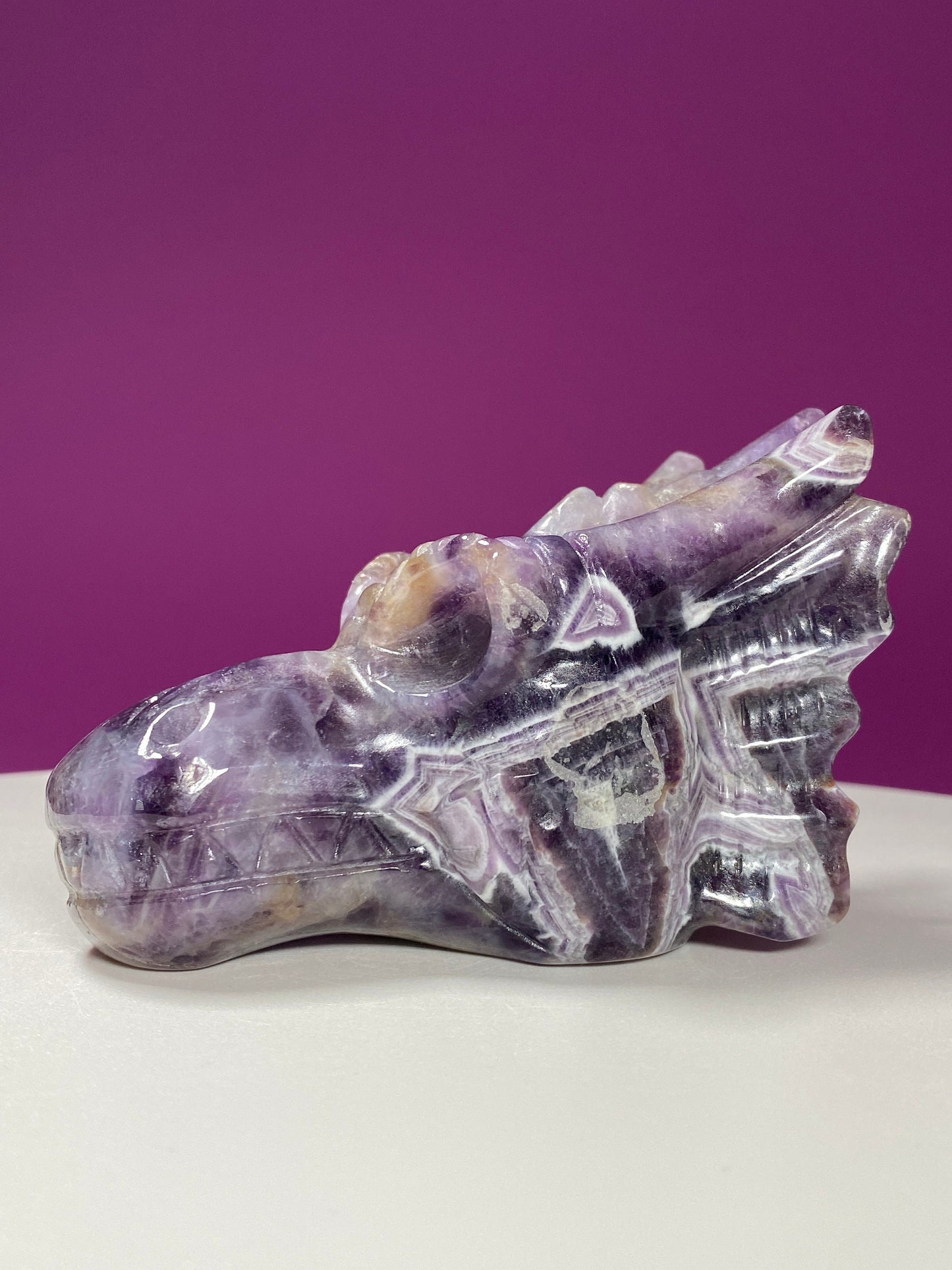 Dream Amethyst Dragon Carving