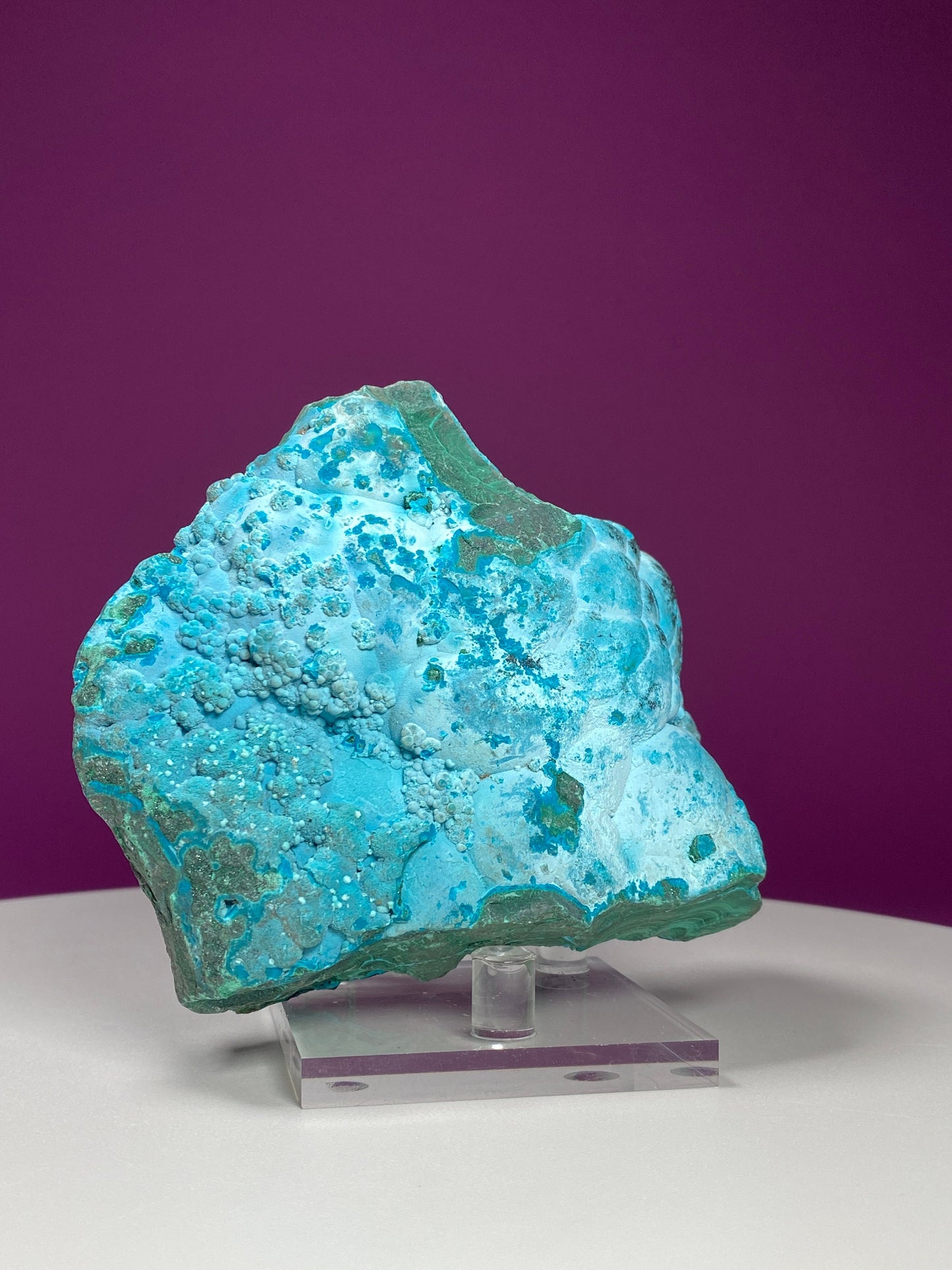 Chrysocolla Malachite Specimen, Collector Specimen (Includes Acrylic Stand)