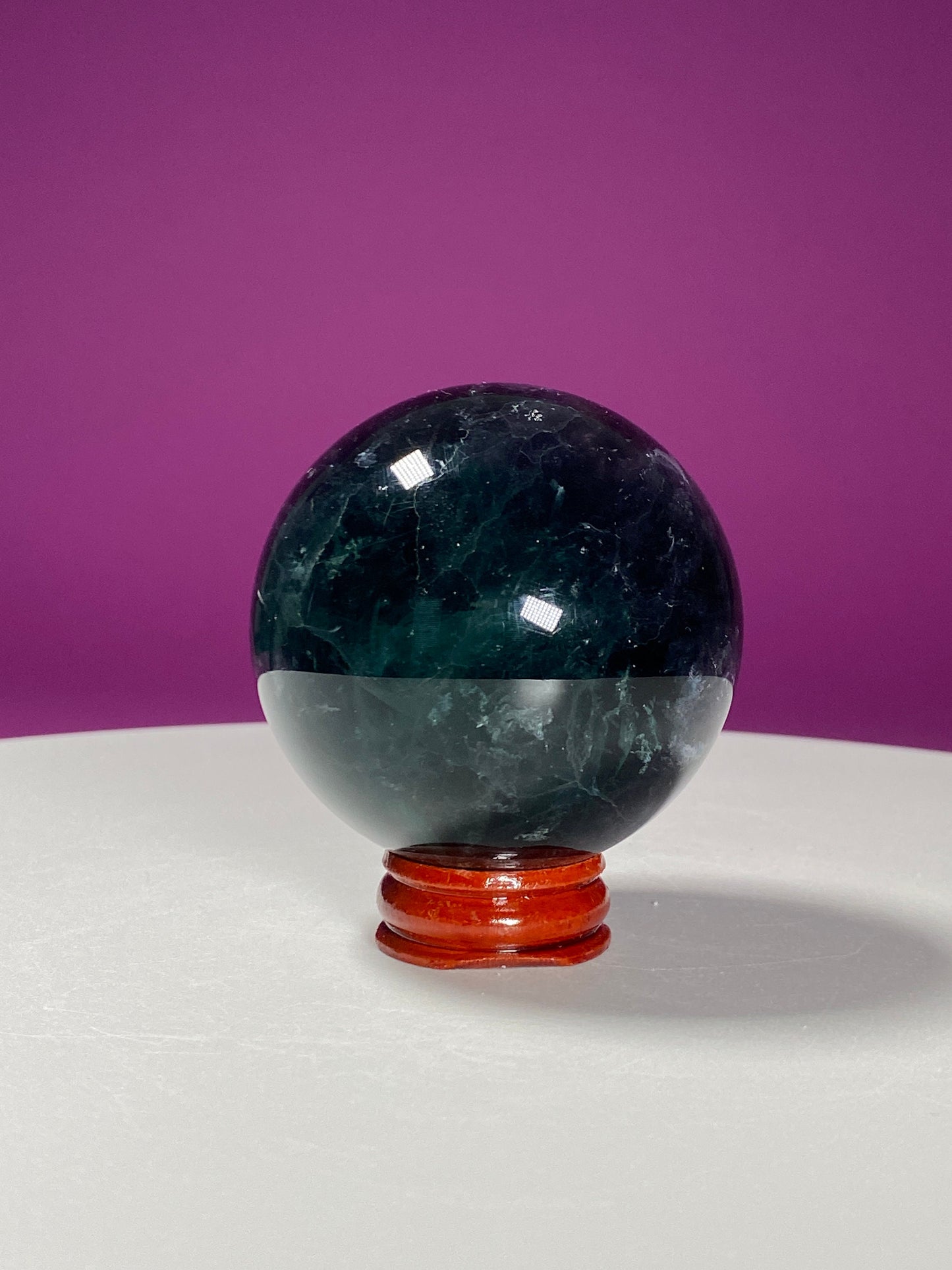 Fluorite Sphere (Includes Wood Stand)