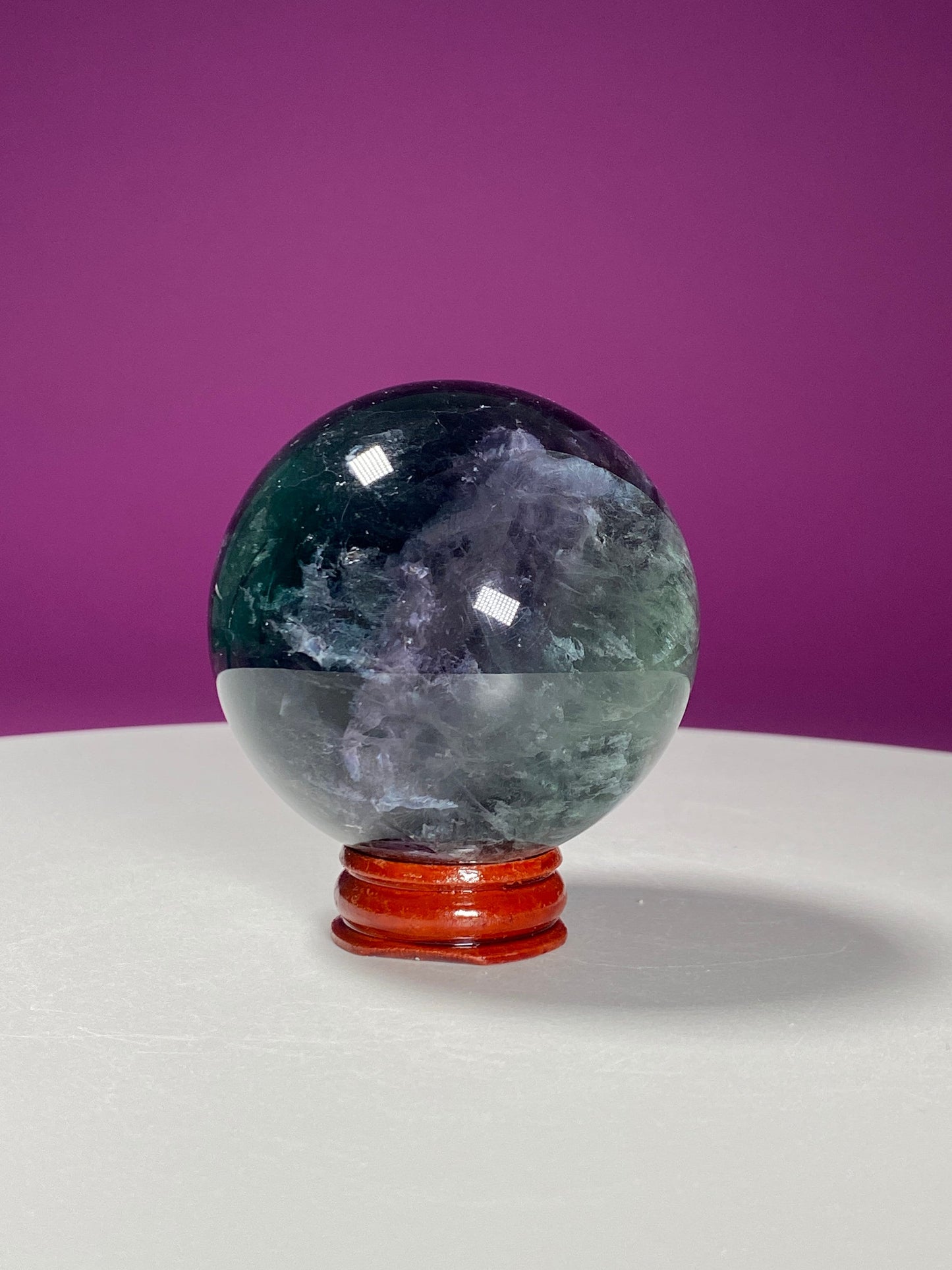 Fluorite Sphere (Includes Wood Stand)