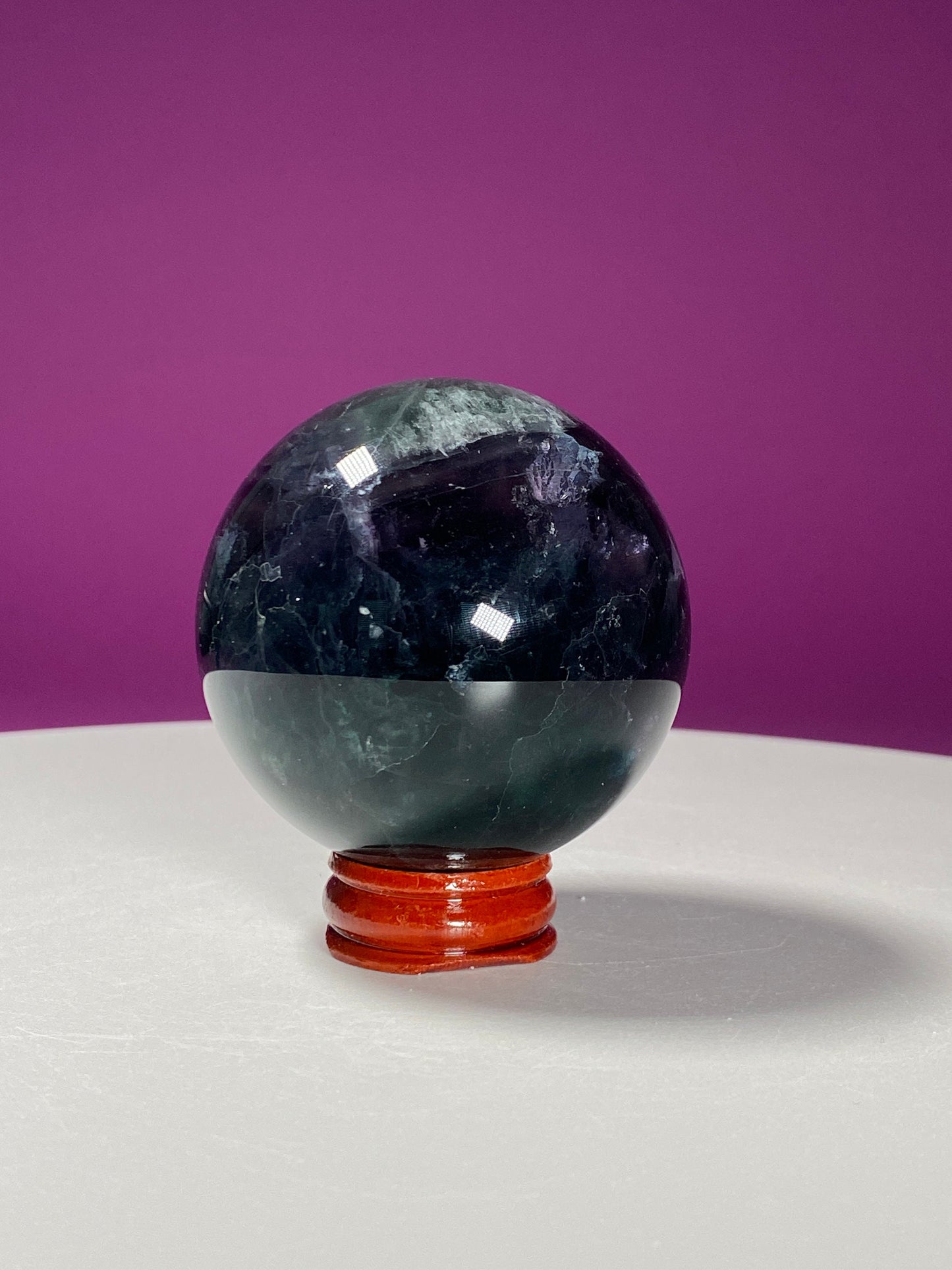 Fluorite Sphere (Includes Wood Stand)