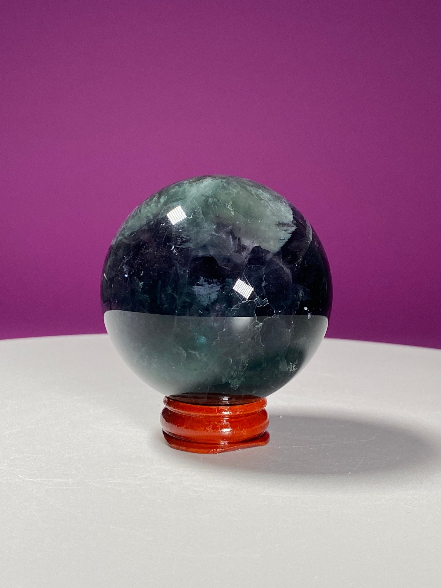 Fluorite Sphere (Includes Wood Stand)