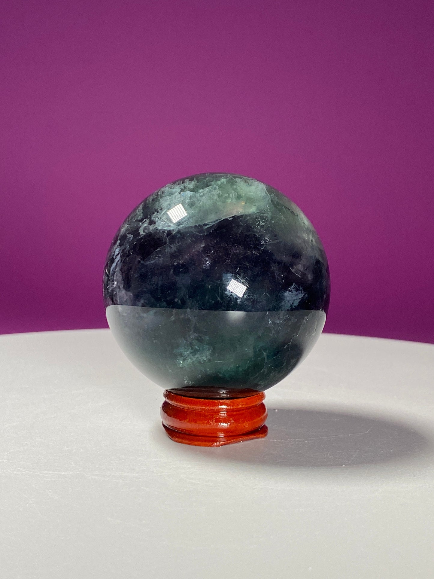 Fluorite Sphere (Includes Wood Stand)